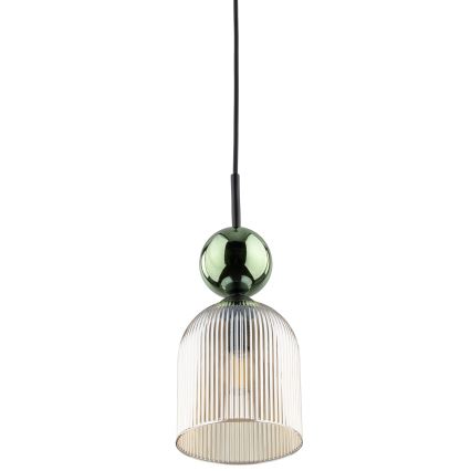 Lustr na lanku SOPHIA 1xE14/10W/230V černá/zelená/kouřová béžová