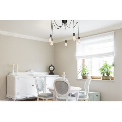 Lustr na lanku SPINDEL 5xE27/60W/230V pavouk
