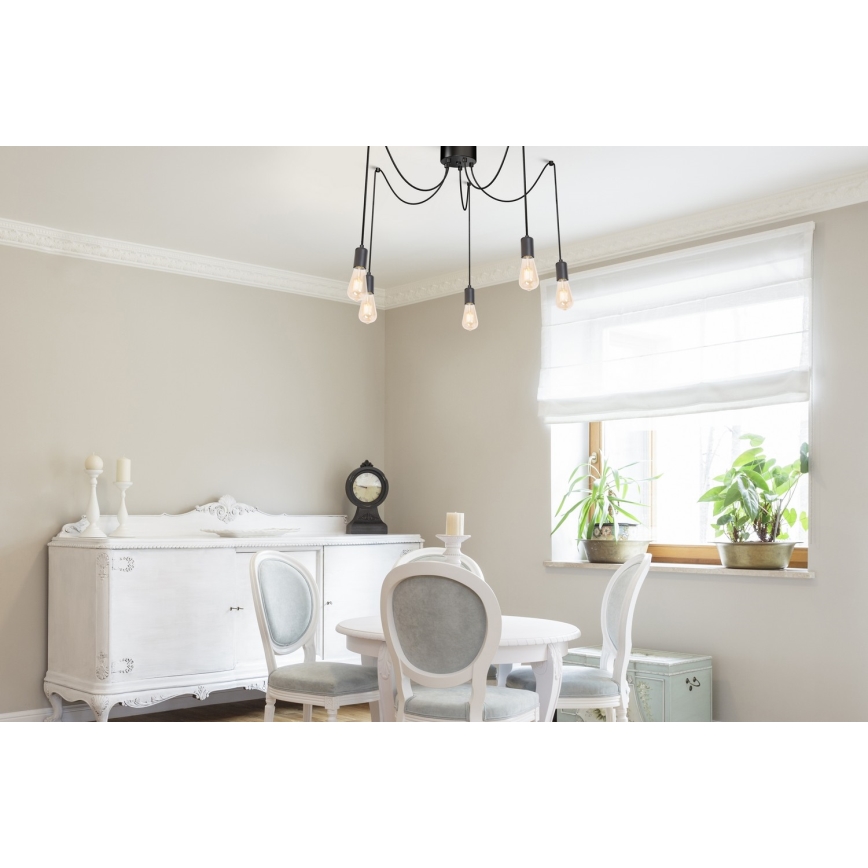 Lustr na lanku SPINDEL 5xE27/60W/230V pavouk