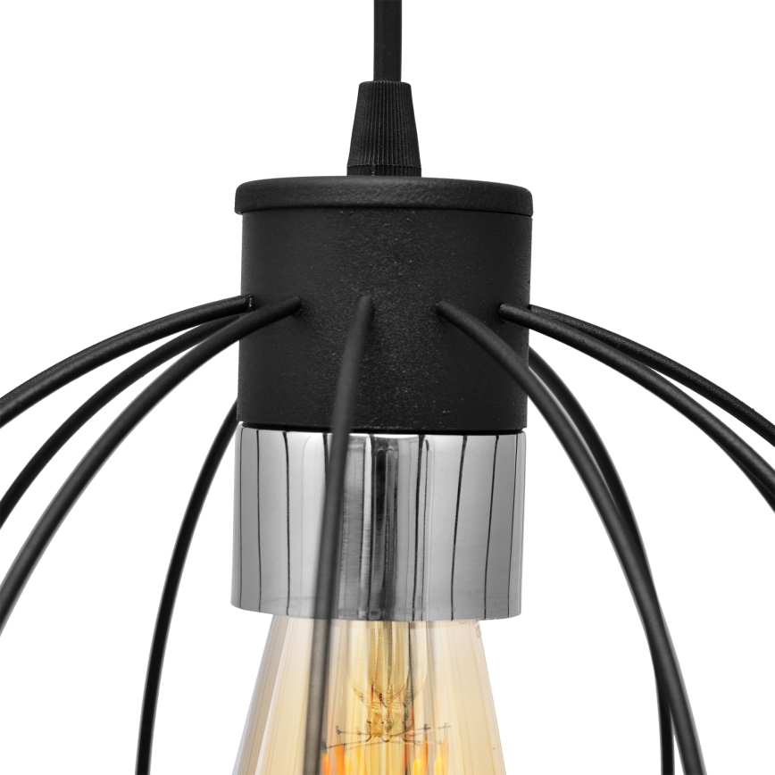 Lustr na lanku STARLIGHT 1xE27/15W/230V černá/stříbná
