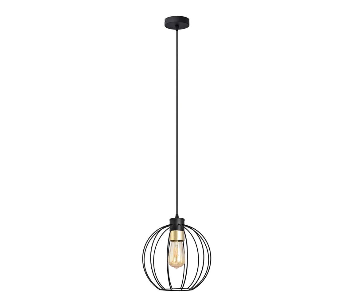 Helam Lustr na lanku STARLIGHT 1xE27/60W/230V černá/zlatá HE1379