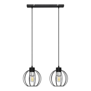 Lustr na lanku STARLIGHT 2xE27/15W/230V černá/stříbrná