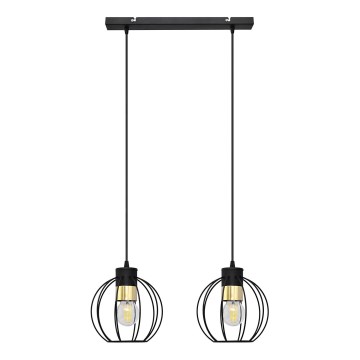 Lustr na lanku STARLIGHT 2xE27/15W/230V černá/zlatá