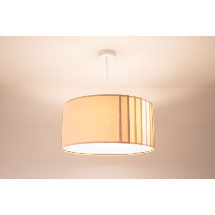 Lustr na lanku STRIPES 1xE27/60W/230V pr. 40 cm béžová