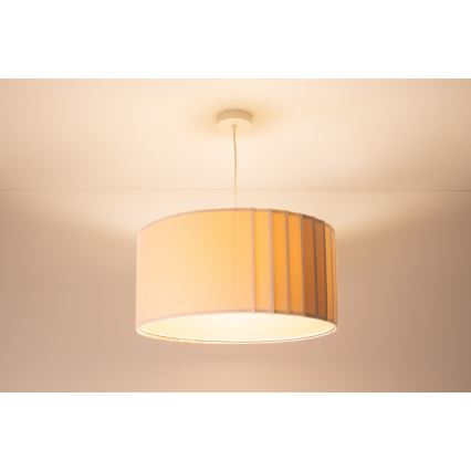 Lustr na lanku STRIPES 1xE27/60W/230V pr. 40 cm krémová