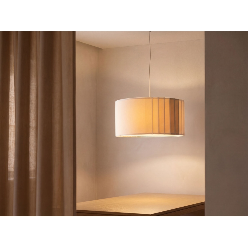 Lustr na lanku STRIPES 1xE27/60W/230V pr. 40 cm krémová