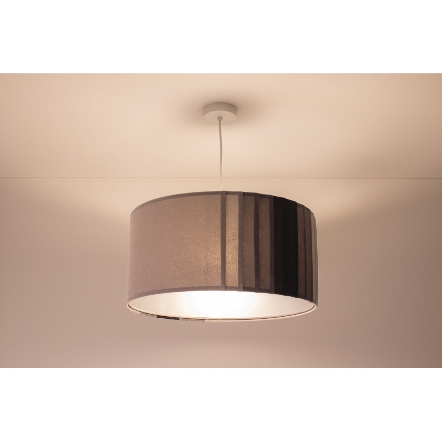 Lustr na lanku STRIPES 1xE27/60W/230V pr. 60 cm šedá