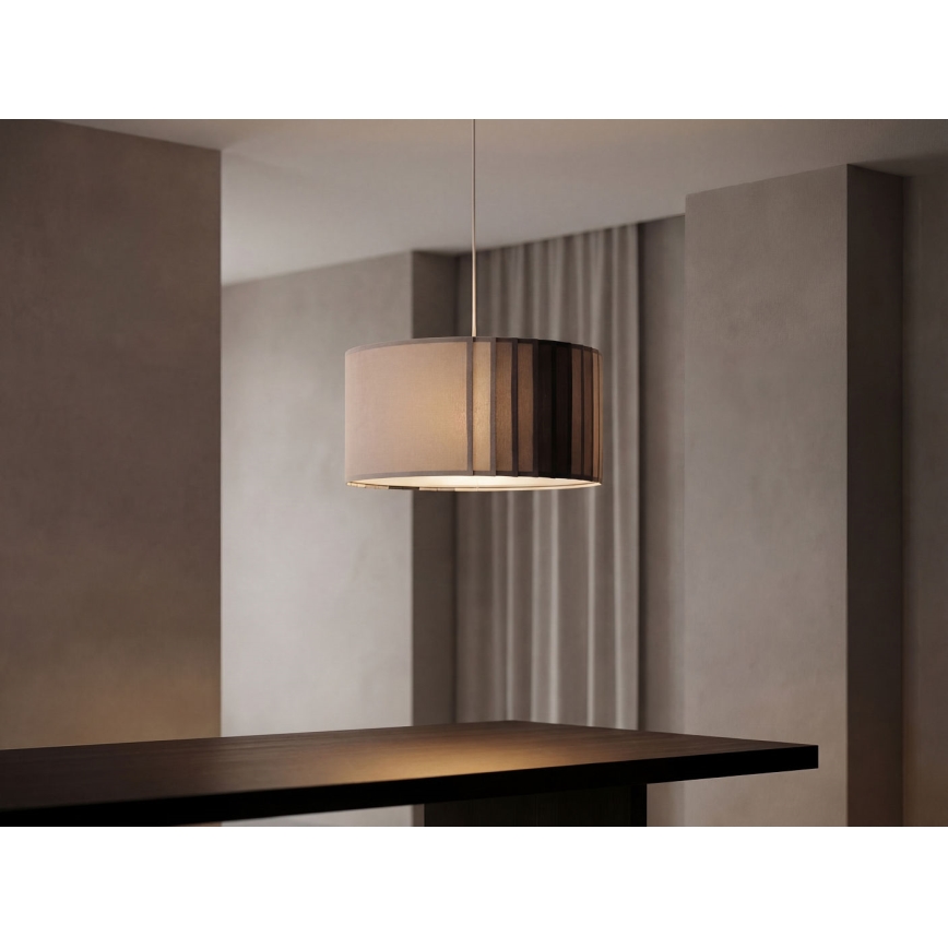 Lustr na lanku STRIPES 1xE27/60W/230V pr. 60 cm šedá
