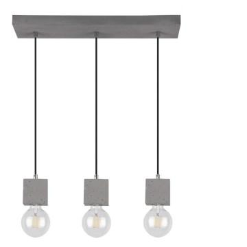 Lustr na lanku STRONG 3xE27/60W/230V beton
