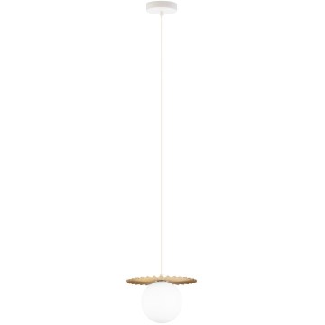 Lustr na lanku SUNPLISS 1xG9/10W/230V pr. 20 cm zlatá/krémová
