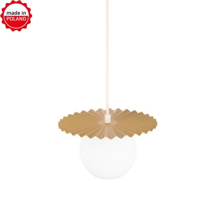 Lustr na lanku SUNPLISS 1xG9/10W/230V pr. 20 cm zlatá/krémová