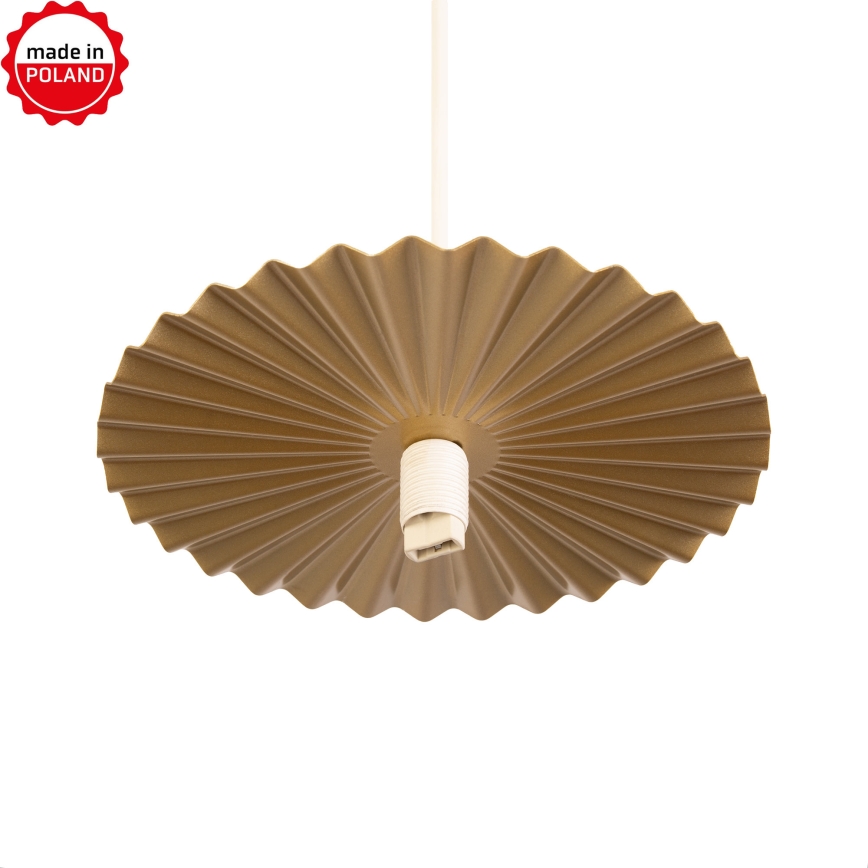 Lustr na lanku SUNPLISS 1xG9/10W/230V pr. 20 cm zlatá/krémová