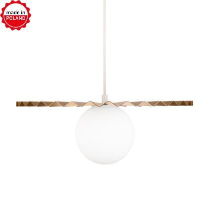 Lustr na lanku SUNPLISS 1xG9/10W/230V pr. 35 cm zlatá/krémová