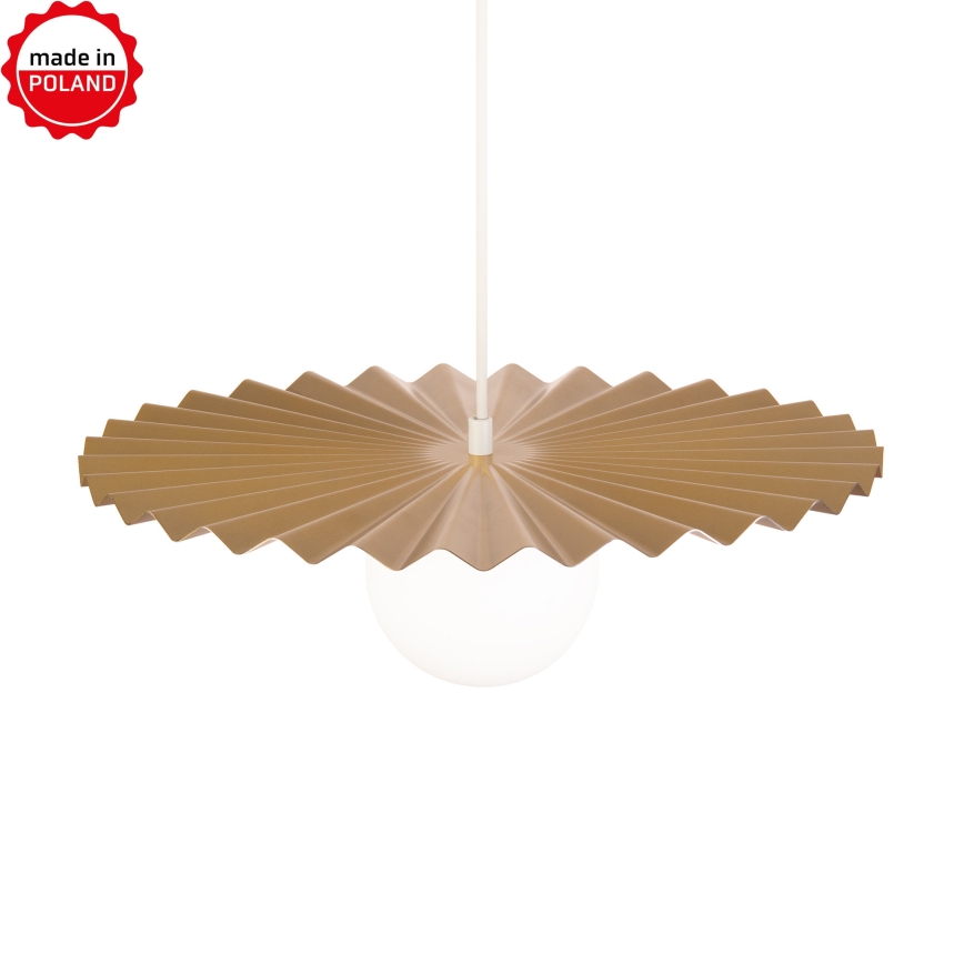 Lustr na lanku SUNPLISS 1xG9/10W/230V pr. 40 cm zlatá/krémová
