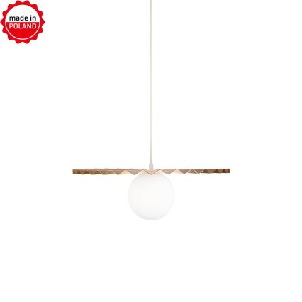 Lustr na lanku SUNPLISS 1xG9/10W/230V pr. 40 cm zlatá/krémová