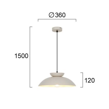 Lustr na lanku SUPERB 1xE27/40W/230V béžová