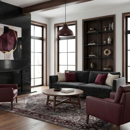 Lustr na lanku SVEN 1xE27/15W/230V burgundy