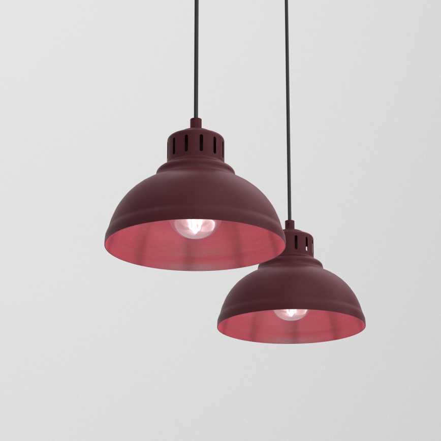 Lustr na lanku SVEN 2xE27/15W/230V burgundy