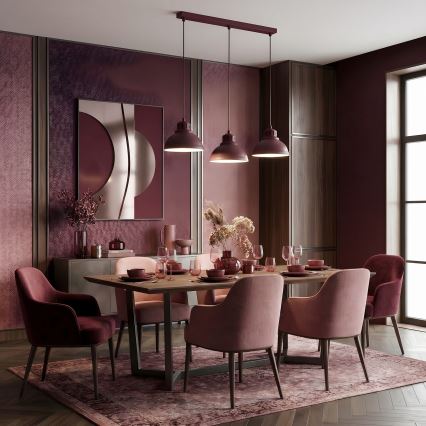 Lustr na lanku SVEN 3xE27/15W/230V burgundy
