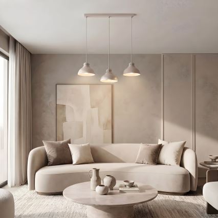 Lustr na lanku SVEN 3xE27/15W/230V krémová