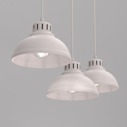 Lustr na lanku SVEN 3xE27/15W/230V krémová