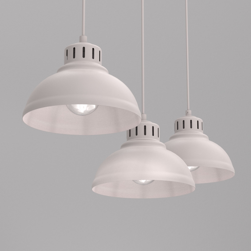 Lustr na lanku SVEN 3xE27/15W/230V krémová