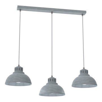 Lustr na lanku SVEN 3xE27/15W/230V šedá
