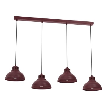 Lustr na lanku SVEN 4xE27/15W/230V burgundy