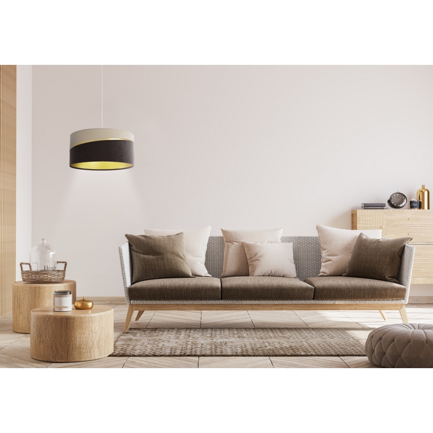 Lustr na lanku SWING 1xE27/60W/230V hnědá/béžová/zlatá