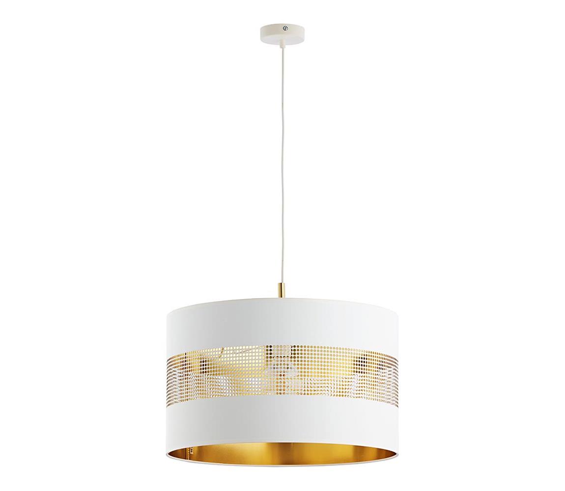 TK Lighting Lustr na lanku TAGO 1xE27/25W/230V bílá/zlatá TK3222