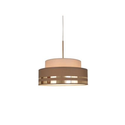 Lustr na lanku TAMI 1xE27/60W/230V béžová/hnědá/zlatá