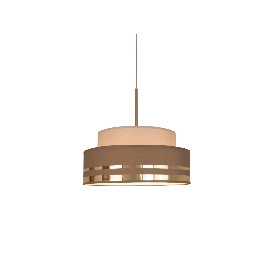 Lustr na lanku TAMI 1xE27/60W/230V béžová/hnědá/zlatá