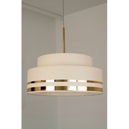 Lustr na lanku TAMI 1xE27/60W/230V béžová/zlatá
