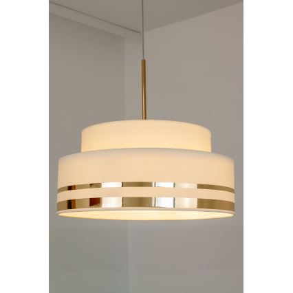 Lustr na lanku TAMI 1xE27/60W/230V béžová/zlatá