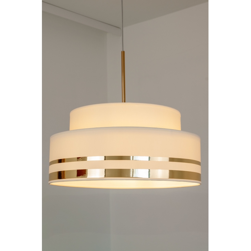Lustr na lanku TAMI 1xE27/60W/230V béžová/zlatá