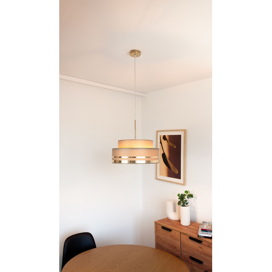 Lustr na lanku TAMI 1xE27/60W/230V hnědá/zlatá