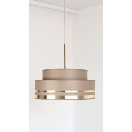 Lustr na lanku TAMI 1xE27/60W/230V hnědá/zlatá