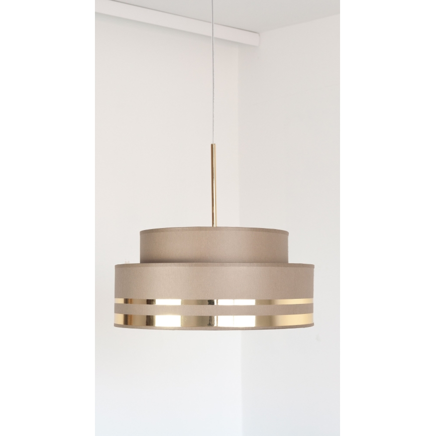 Lustr na lanku TAMI 1xE27/60W/230V hnědá/zlatá