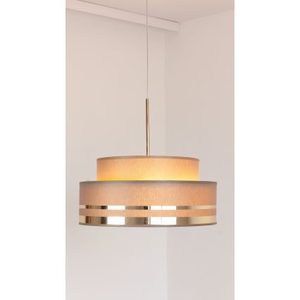 Lustr na lanku TAMI 1xE27/60W/230V hnědá/zlatá