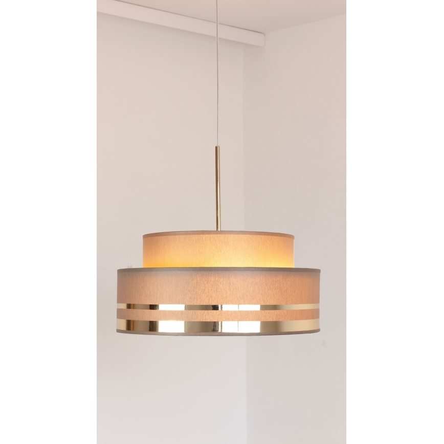 Lustr na lanku TAMI 1xE27/60W/230V hnědá/zlatá