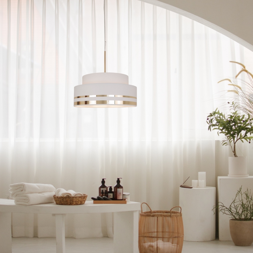 Lustr na lanku TAMI 1xE27/60W/230V krémová/zlatá