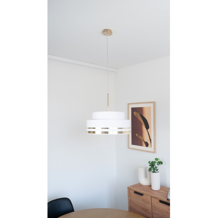 Lustr na lanku TAMI 1xE27/60W/230V krémová/zlatá