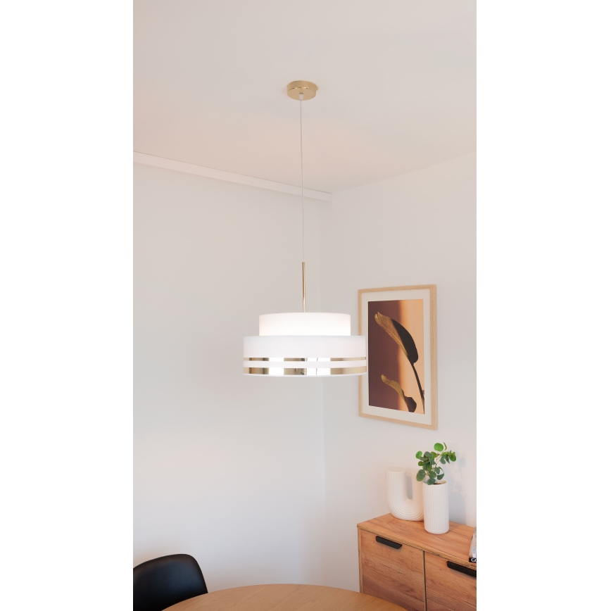 Lustr na lanku TAMI 1xE27/60W/230V krémová/zlatá