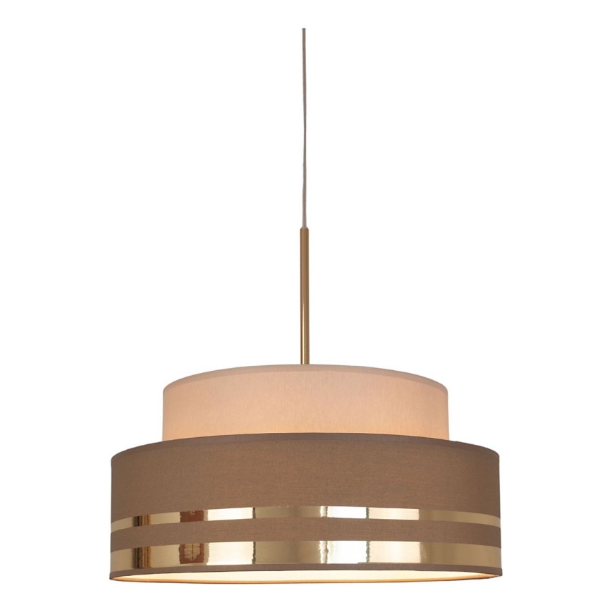 Lustr na lanku TAMI 1xE27/60W/230V pr. 40 cm béžová/hnědá/zlatá