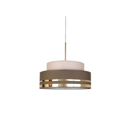 Lustr na lanku TAMI 1xE27/60W/230V pr. 40 cm béžová/hnědá/zlatá