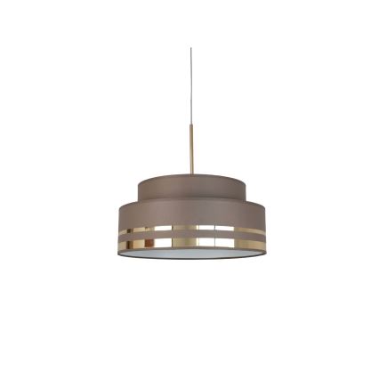 Lustr na lanku TAMI 1xE27/60W/230V pr. 40 cm hnědá/zlatá