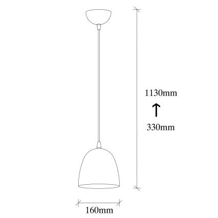 Lustr na lanku TATTOO 1xE27/40W/230V pr. 16 cm černá