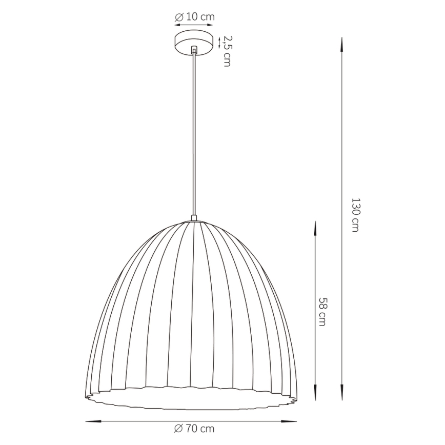 Lustr na lanku TELMA 1xE27/60W/230V pr. 70 cm černá/zlatá
