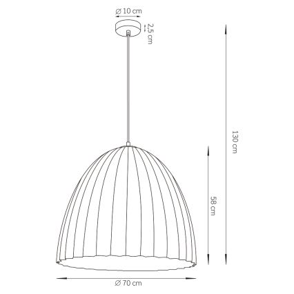 Lustr na lanku TELMA 1xE27/60W/230V pr. 70 cm hnědá/zlatá