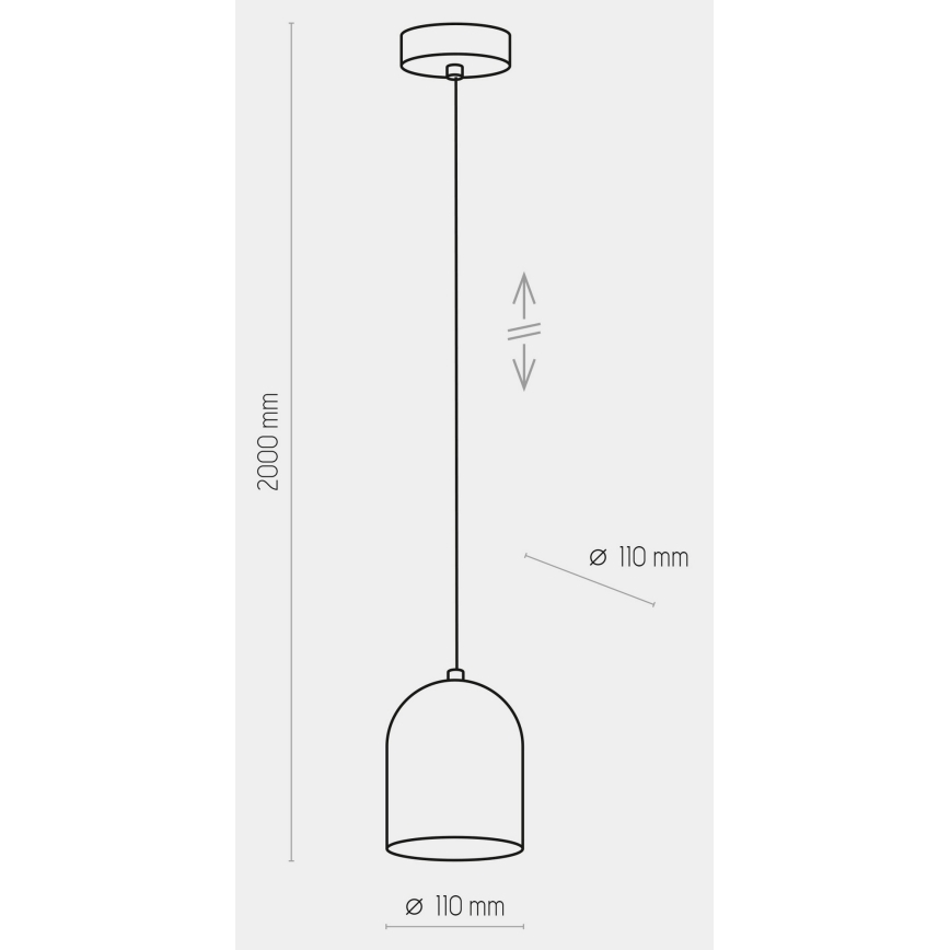 Lustr na lanku TEMPRE 1xE27/15W/230V černá